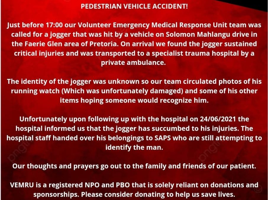 PEDESTRIAN VEHICLE ACCIDENT